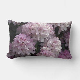 Pink Azaleas, Rhododendron Garden Flowers Lumbar Pillow