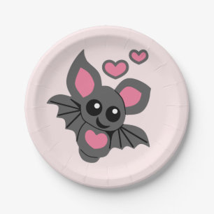 Pink Baby Bat Paper Plate