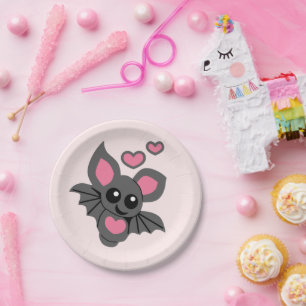 Pink Baby Bat Paper Plate