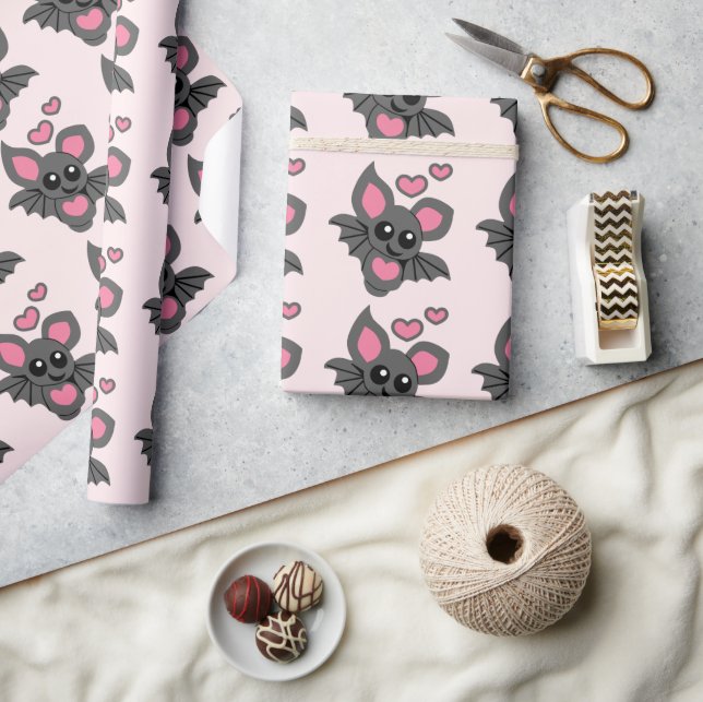 Pink Baby Bat Wrapping Paper (Crafts)