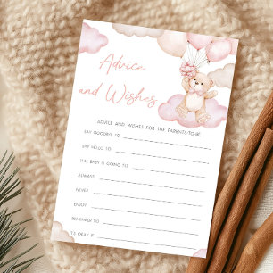 Pink Baby Bear Balloon Advice and Wishes Game