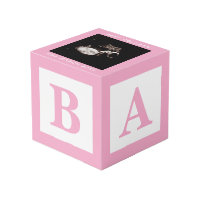 Pink Baby Block Sonogram Pregnancy Keepsake Photo