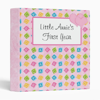Pink Baby Blocks With ABC'S Binder