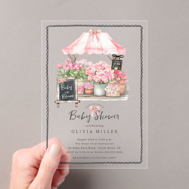 Pink Baby Bloom Shower Invitation (Insitu (Handheld))