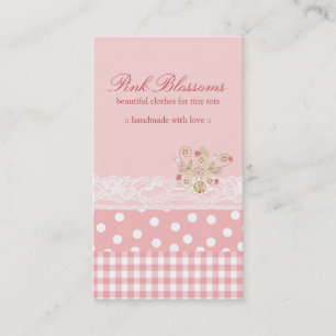 Pink Baby Blossoms Vérifie Dots Dentelle Carte de 
