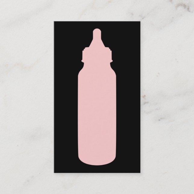 pink baby bottle business card (Front)
