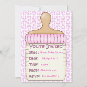 Pink Baby bouteille de douche invitation
