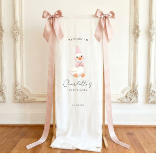 Pink Baby bow Silly Goose Birthday Welcome Sign