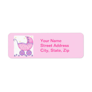 Pink Baby Buggy Carriage Shower Customized