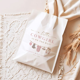Pink Baby Clothesline Little Cowgirl Baby Shower Favour Bag
