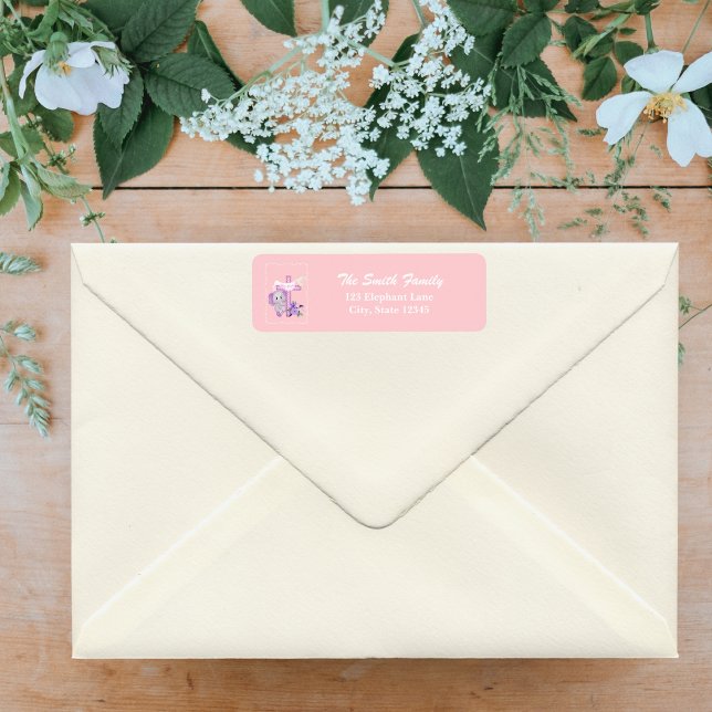 Pink Baby Elephant With Dove And Cross Baptism  (Creator Uploaded)