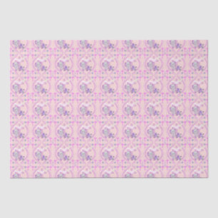 Pink Baby Elephant With Dove And Cross Baptism  Tissue Paper