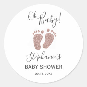 Pink Baby Feet Classic Round Sticker