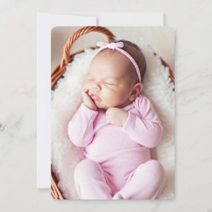 Pink Baby fille photo carte faire-part de naissanc
