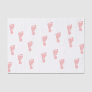 Pink Baby Footprints 10lb Tissue Paper