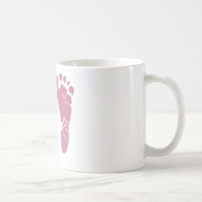 Pink baby footprints coffee mug (Right)
