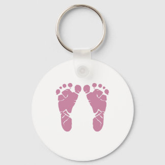 Pink baby footprints keychain