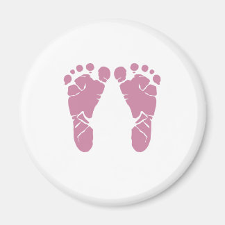 Pink baby footprints magnet