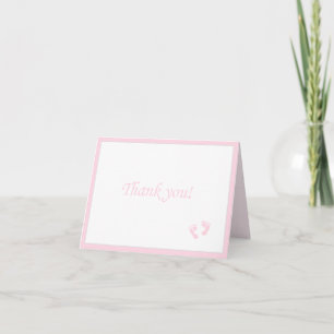 Pink Baby Footprints-Thank You Thank You Card