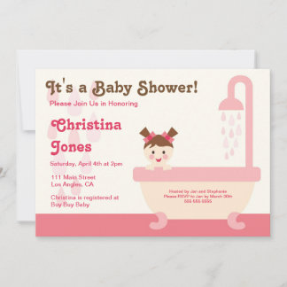 PInk Baby Girl Baby Shower Invitation