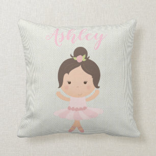 Pink Baby Girl Ballerina Ballet Toe Shoes Dancer Throw Pillow