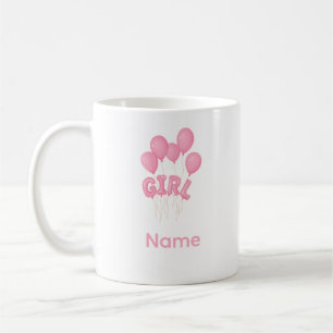 Pink Baby Girl Balloon Celebration - Cute Nursery Coffee Mug