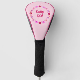 Pink Baby Girl Butterflies and Flowers Custom Golf Head Cover