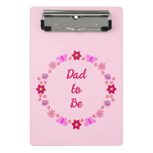 Pink Baby Girl Butterflies and Flowers Custom Mini Clipboard