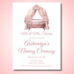 Pink Baby Girl Cradle Naming Ceremony  Invitation<br><div class="desc">Embrace the sacred traditions of your baby girl's Hindu Naming Ceremony with our pink Watercolor Cradle Invitation! This enchanting design features a delicate watercolor cradle adorned with pink blooming flowers, symbolizing the blessings of this auspicious occasion. Perfect for inviting friends and family to share in the joy and reverence of...</div>