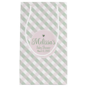 Pink Baby Girl Irish Clovers Baby Shower Small Gift Bag