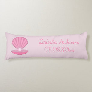 Pink Baby Girl Oyster shell and Pearl Custom Body Pillow