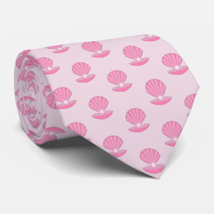 Pink Baby Girl Oyster shell and Pearl Patterned Tie