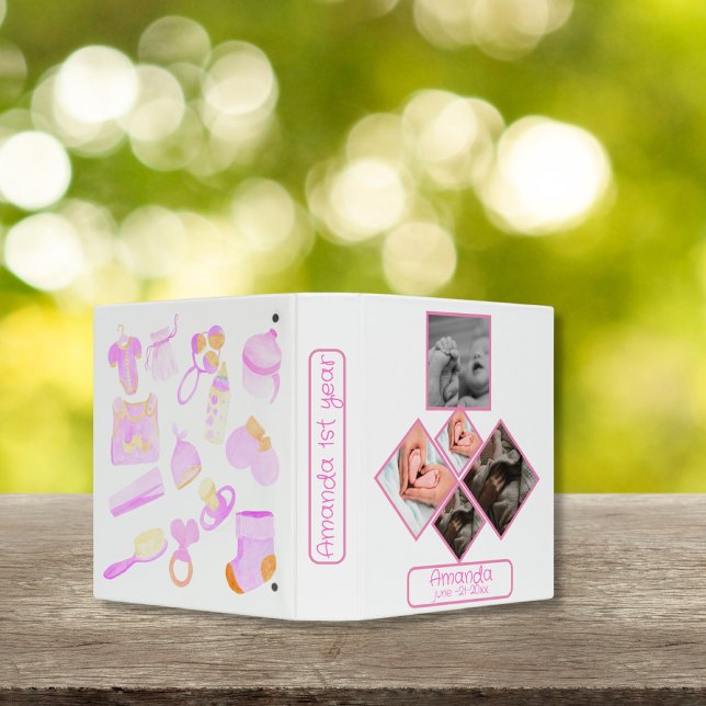 pink Baby girl Photo Collage  Album  Binder (Creator Uploaded)