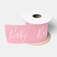 Pink Baby Girl Script Elegant Baby Shower Satin Ri
