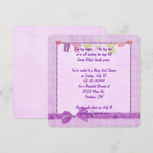 Pink Baby Girl Shower Invitation