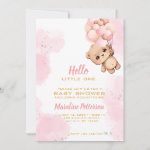 Pink Baby Girl Shower Invitation