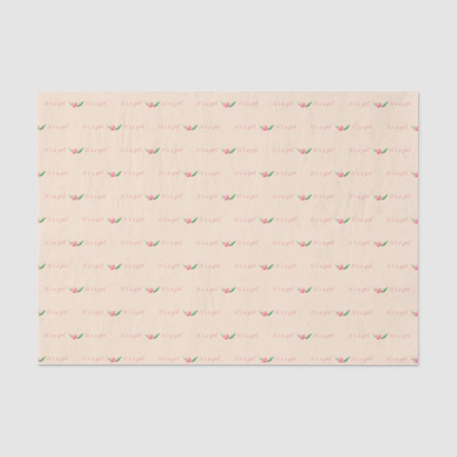 Pink Baby Girl Tissue Paper (Front)