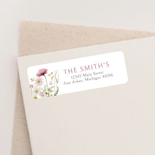 Pink Baby In Bloom Floral Shower Return Address