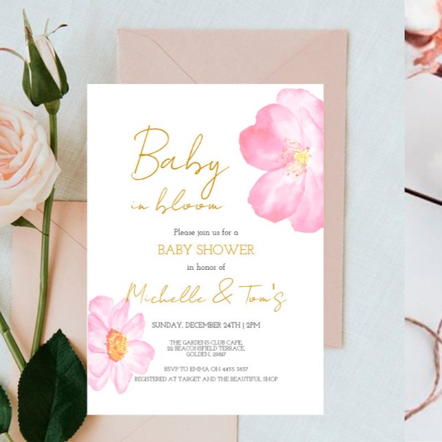 Pink Baby in Bloom Invitation (Creator Uploaded)