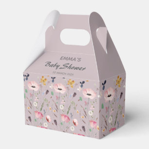 Pink Baby in Bloom Wildflower Baby Shower Favor Box