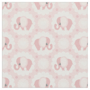 Pink Baby Infant Shower Elephant Animal Fabric