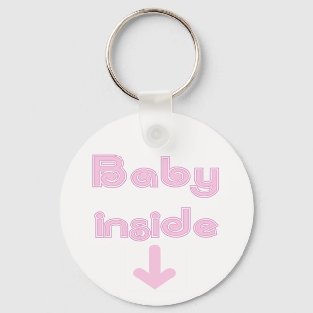 Pink Baby Inside - Customized Keychain (Front)