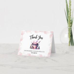 Pink Baby is Brewing Baby Shower Thank You Card