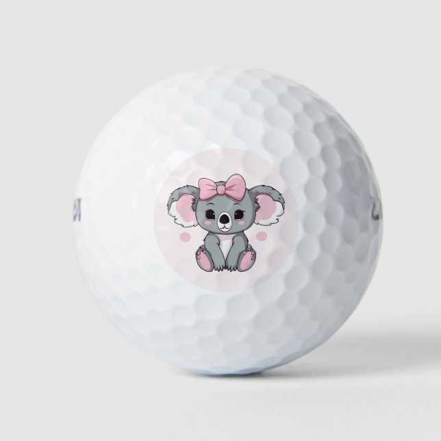 Pink Baby Koala Bear Golf Balls (Front)