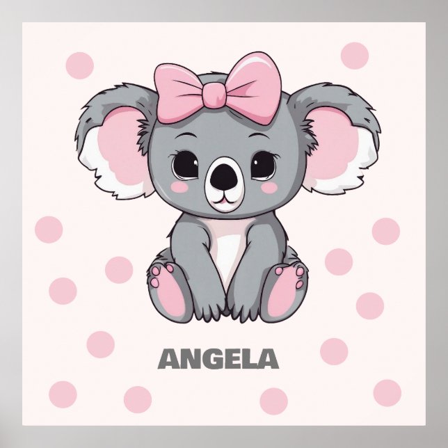 Pink Baby Koala Bear Poster (Front)