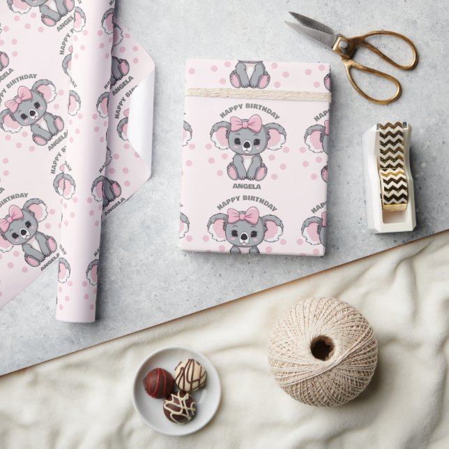 Pink Baby Koala Bear Wrapping Paper (Crafts)