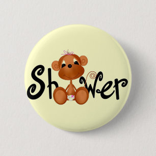 Pink Baby Monkey Button