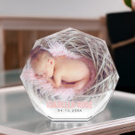 Pink Baby Name Photo Block<br><div class="desc">Simple and chic full bleed photo design. Need a custom colour? Send us a message to heartlockedstudio@gmail.com and we'll be happy to help you out!</div>
