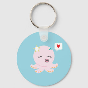 Pink Baby Octopus Keychain