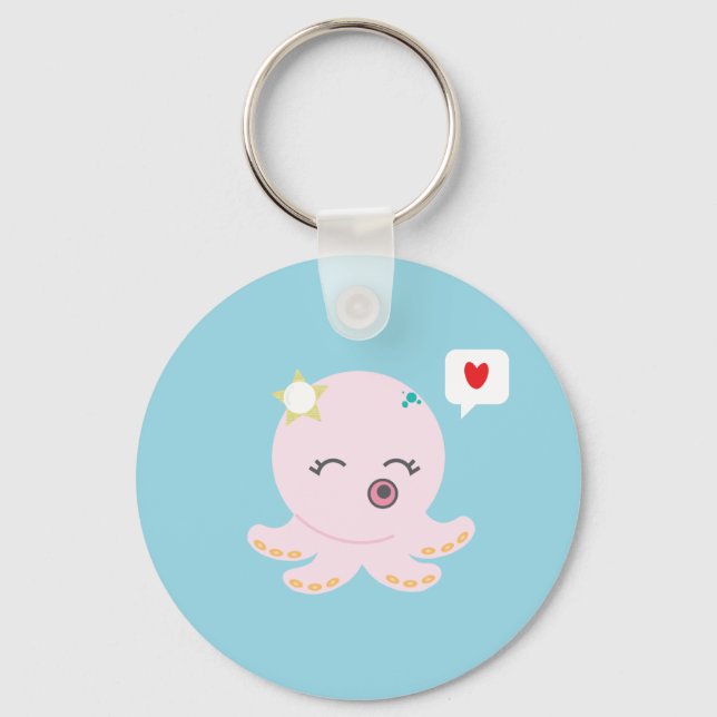 Pink Baby Octopus Keychain (Front)